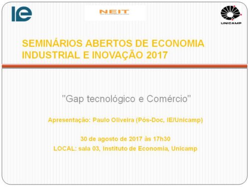 SEMINARIOS ABERTOS DE ECONOMIA INDUSTRIAL E INOVACAO 2017 30.08