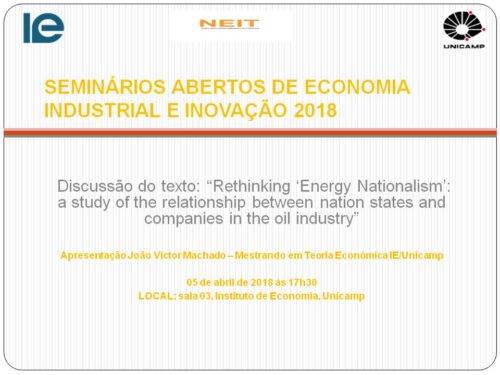 SEMINARIOS ABERTOS DE ECONOMIA INDUSTRIAL E INOVACAO 2018 05.04 V2