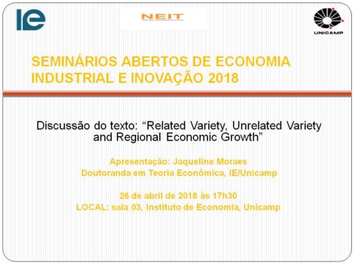 SEMINARIOS ABERTOS DE ECONOMIA INDUSTRIAL E INOVACAO 2018 26.04
