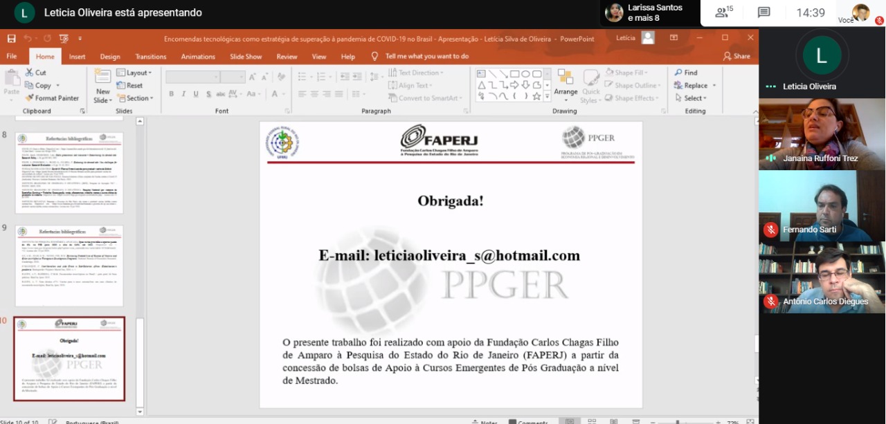 I Seminário Online de Jovens Pesquisadores em Economia Industrial, da Tecnologia e da Inovação