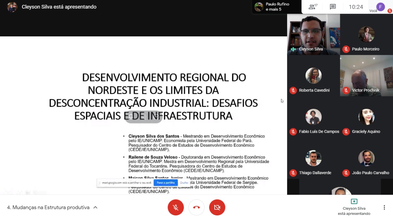 I Seminário Online de Jovens Pesquisadores em Economia Industrial, da Tecnologia e da Inovação